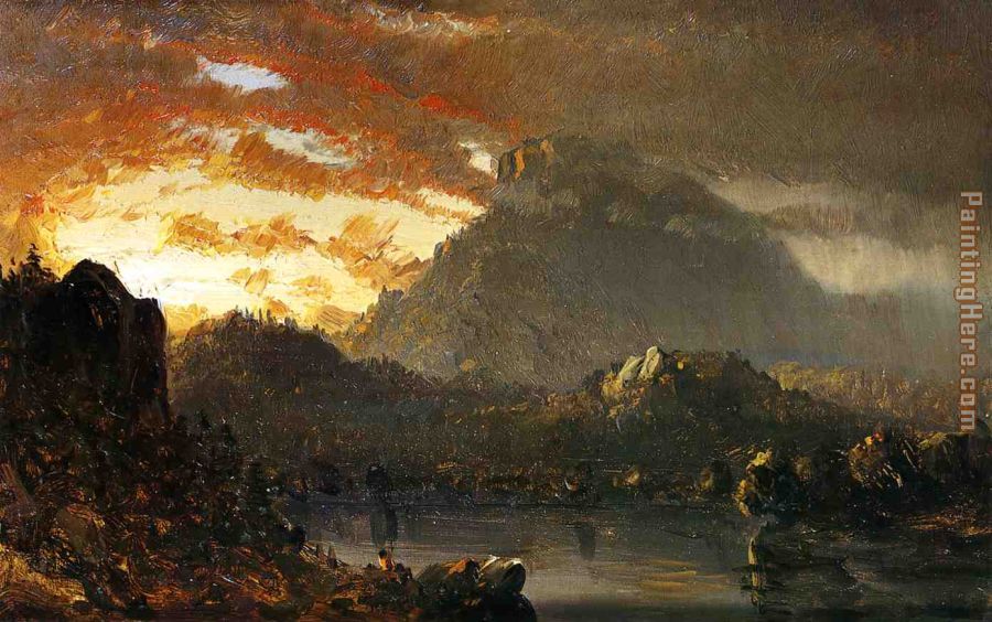 Sunset in the Wilderness with Approaching Storm painting - Sanford Robinson Gifford Sunset in the Wilderness with Approaching Storm art painting